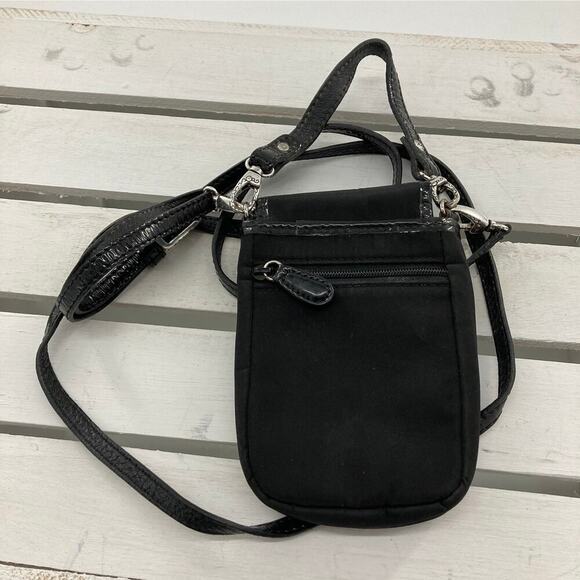 BRIGHTON MINI BLACK NYLON CROSSBODY POUCH WITH METAL STUDS - Picture 2 of 6